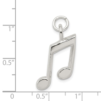 Sterling Silver Music Notes Charm, 22 x 15mm