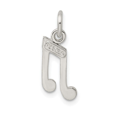 Sterling Silver Music Notes Charm, 17 x 8.5mm