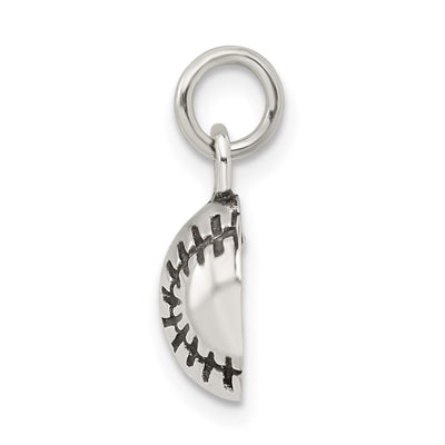 Sterling Silver Antiqued Baseball Charm
