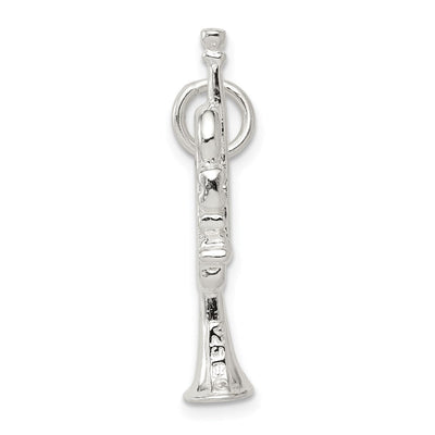Sterling Silver Trumpet Charm, 12 x 28mm