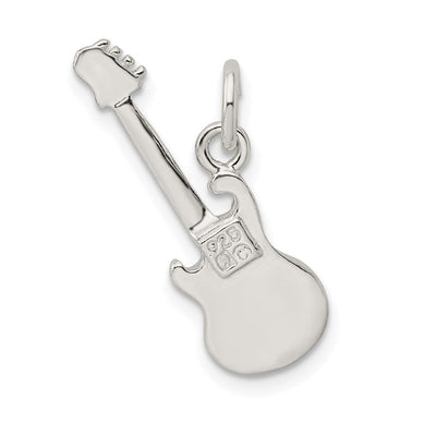 Sterling Silver Electric Guitar Charm, 23 x 10mm