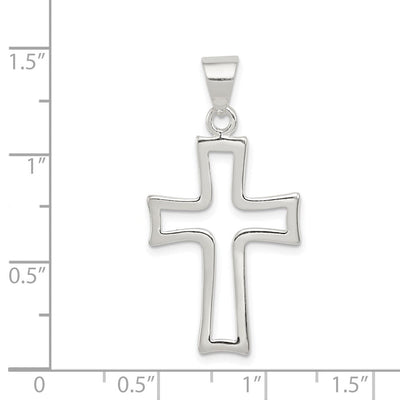 Sterling Silver Cross Charm, 30 x 19mm