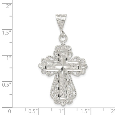 Sterling Silver Cross Pendant, 36 x 25mm (7927)