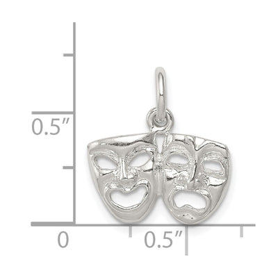 Sterling Silver Comedy/tragedy Charm, 14 x 17mm