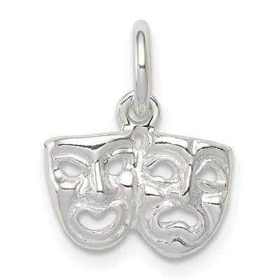 Sterling Silver Comedy/tragedy Charm, 10 x 12mm