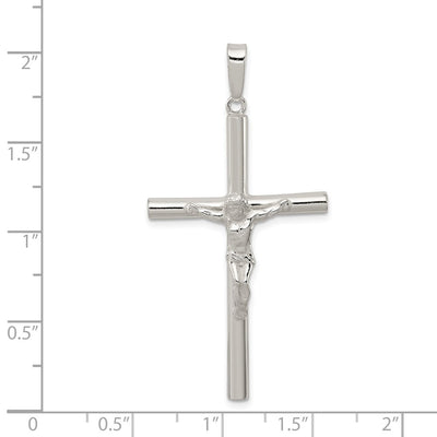 Sterling Silver Polished Hollow Crucifix Pendant, 50.75 x 25.50mm