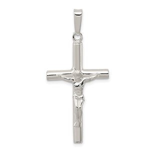 Sterling Silver Polished Hollow Crucifix Cross Pendant (Style QC8279)