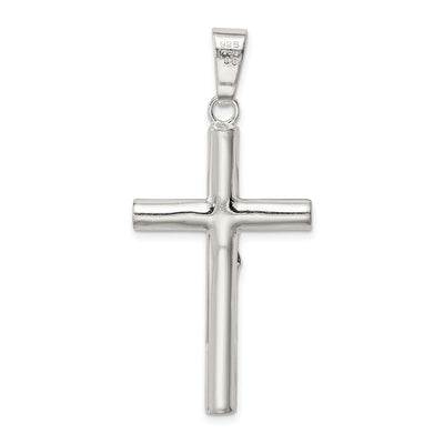Sterling Silver Polished Hollow Crucifix Cross Pendant, 48.55 x 21.50mm