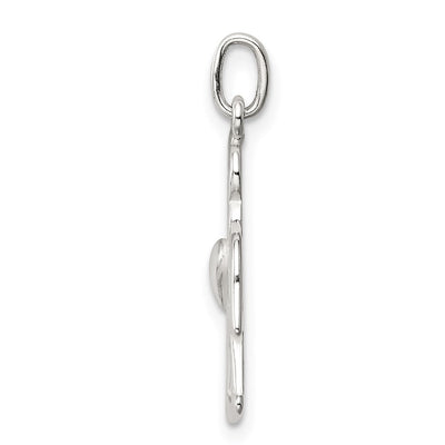 Sterling Silver Polished Angel w/ Heart Charm