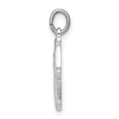 Sterling Silver Platinum-plated Polished Chamseh/Hamsa Pendant