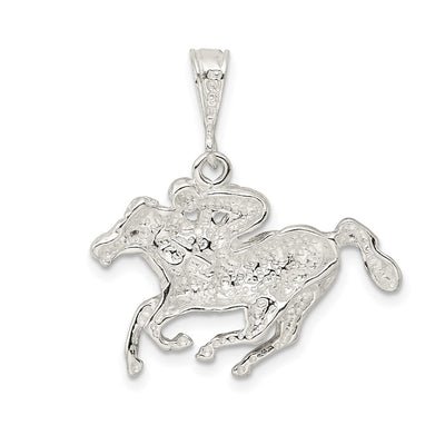 Sterling Silver Race Horse Charm, 21 x 29mm