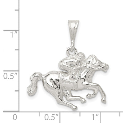 Sterling Silver Race Horse Charm, 21 x 29mm