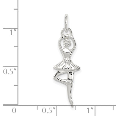 Sterling Silver Polished Ballerina Pendant, 30.5 x 9mm