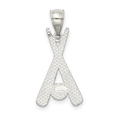 Sterling Silver Polished Bats and Baseball Pendant
