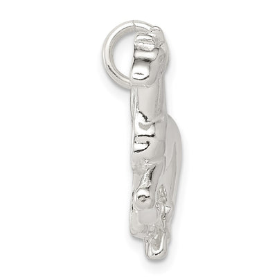 Sterling Silver Polished & Textured Horse Pendant