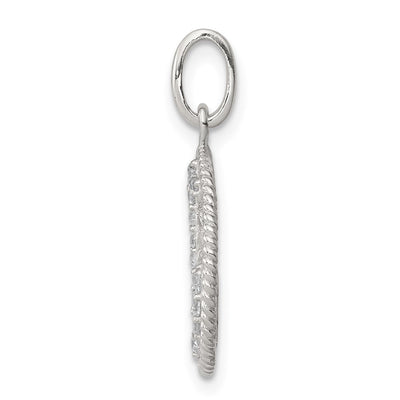 Sterling Silver Rhodium-plated Polished CZ Anchor Pendant