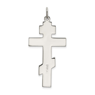 Sterling Silver Polished Eastern Orthodox Cross Pendant