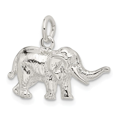 Sterling Silver Elephant Charm, 15 x 23mm