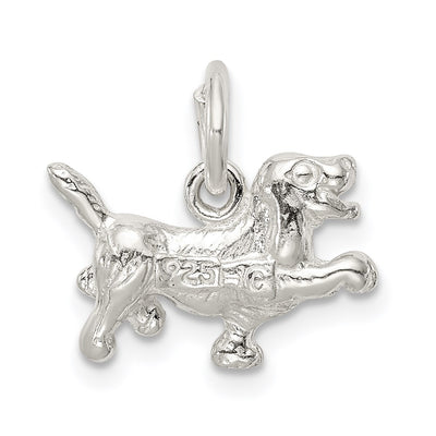 Sterling Silver Dog Charm, 10 x 14mm