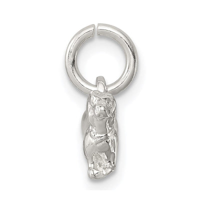 Sterling Silver Dog Charm, 8 x 13mm