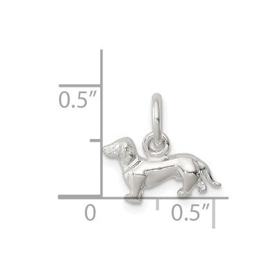 Sterling Silver Dog Charm, 8 x 13mm