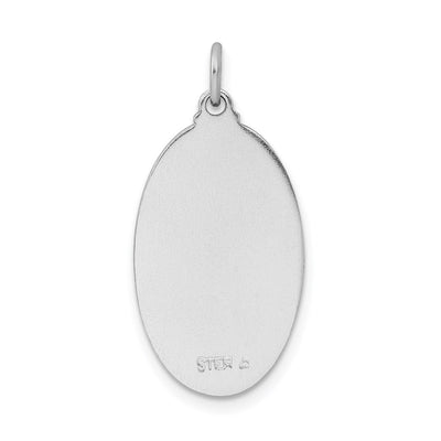 Sterling Silver Platinum-plated Enamel St. Christopher Medal, 25 x 13.82mm