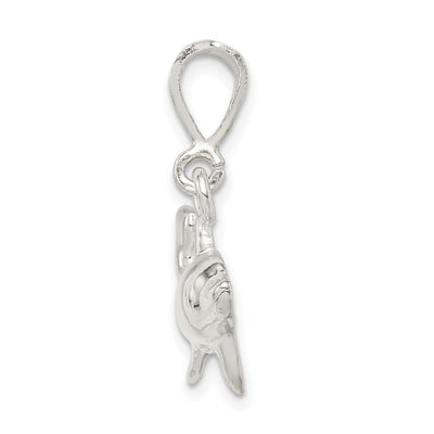Sterling Silver Dolphin Charm, 25 x 30mm
