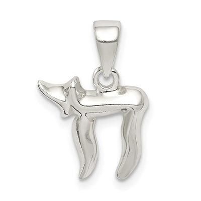 Sterling Silver Polished Chai symbol