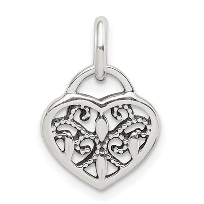 Sterling Silver Antique Heart Charm