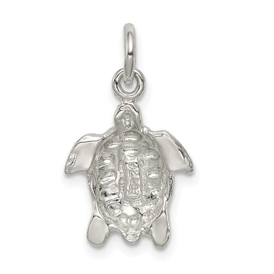 Sterling Silver Turtle Charm, 17 x 12mm