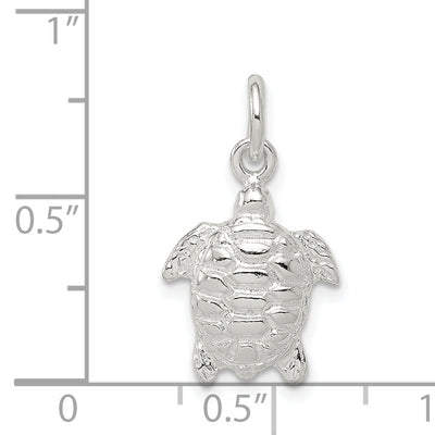 Sterling Silver Turtle Charm, 17 x 12mm