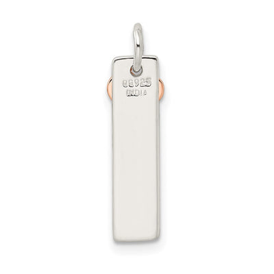 Sterling Silver & Rose-tone Bar & Heart Charm
