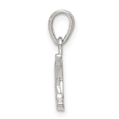 Sterling Silver CZ Star & Crescent Moon Pendant