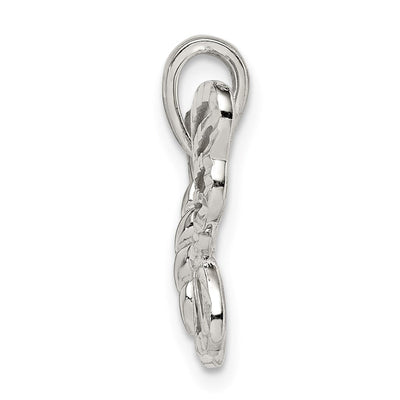 Sterling Silver Diamond-cut Butterfly Pendant, 16 x 23.1mm
