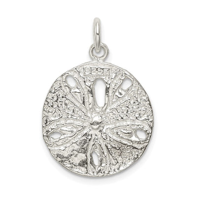 Sterling Silver Sand Dollar Charm, 24 x 20mm