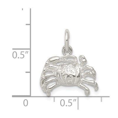 Sterling Silver Crab Charm, 15 x 17mm