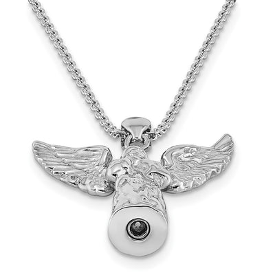 Sterling Silver Rhodium-plated Angel Ash Holder 18in Necklace, 18 x 23.7mm