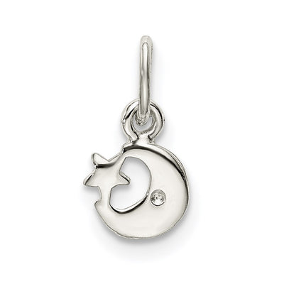 Sterling Silver Enameled Blue Moon and Star Charm