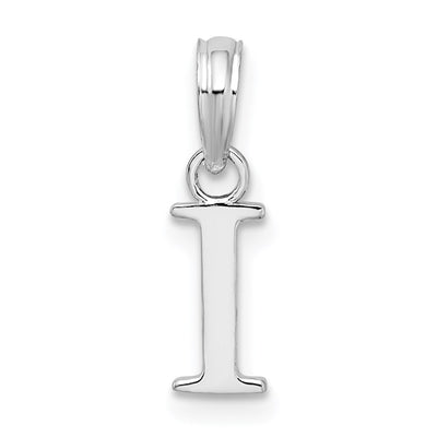 Sterling Silver Rhodium-Plated Polished Block Initial Pendant Necklace