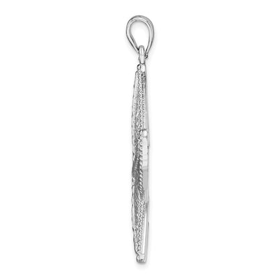 De-Ani Sterling Silver Rhodium-plated Polished Diamond-Cut Large Starfish Pendant