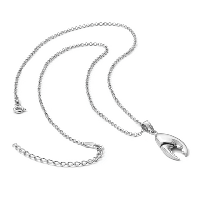 De-Ani Sterling Silver Rhodium-Plated 3D Moveable Lobster Claw Pendant