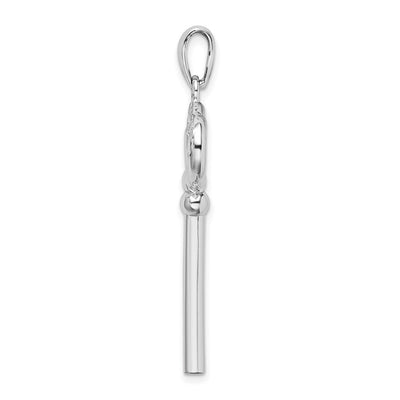 De-Ani Sterling Silver Rhodium-Plated 3D Key to My Heart Key Pendant