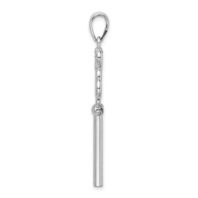 De-Ani Sterling Silver Rhodium-Plated 3D Key to My Heart Heart Top Key Pendant