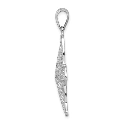 De-Ani Sterling Silver Rhodium-plated Polished Filigree Starfish Pendant