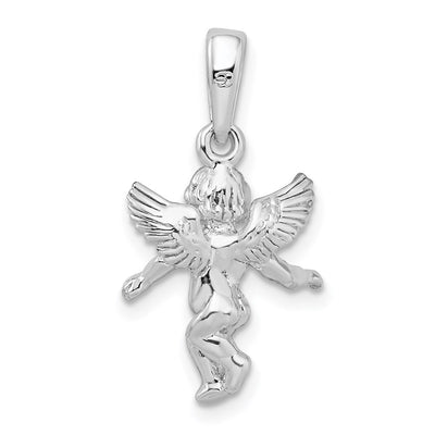 De-Ani Sterling Silver Rhodium-Plated Polished 3D Guardian Angel Pendant