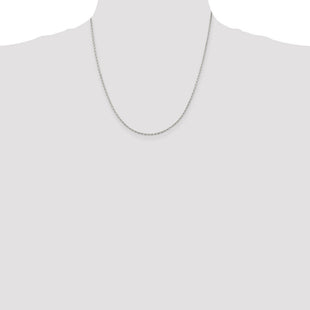 Sterling Silver Beveled Oval Cable Chain (Style QCA050-20)