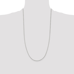 Sterling Silver Beveled Oval Cable Chain (Style QCA050-28)