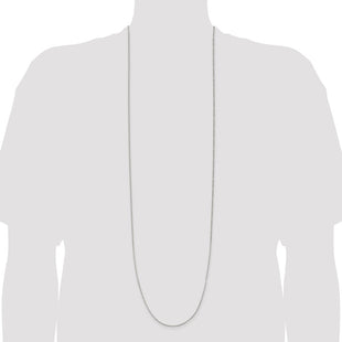 Sterling Silver Beveled Oval Cable Chain (Style QCA050-42)