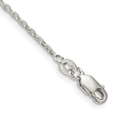 Sterling Silver Beveled Oval Cable Bracelet, 7 x 1.5mm