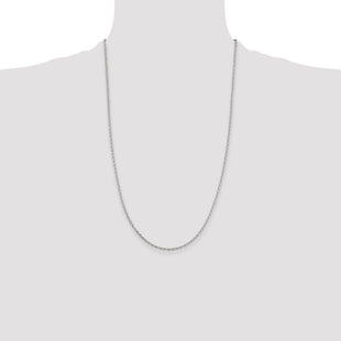 Sterling Silver Beveled Oval Cable Chain (Style QCA060-26)